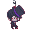 Black Butler Rubber Keychain Sebastian Red Aura