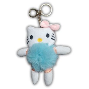 Hello Kitty Plush Keychain Kitty Blue