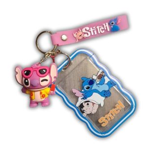 Lilo & Stitch Keychain W/Card Holder Angel Glasses