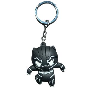 Black Panther Rubber Keychain Leap