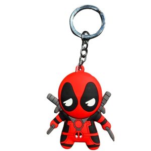 Deadpool Rubber Keychain Chibi W/Guns