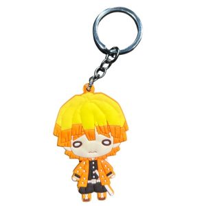 Demon Slayer Rubber Keychain Zenitsu Chibi Eyes