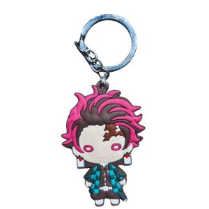 Demon Slayer Rubber Keychain Tanjiro Chibi Eyes