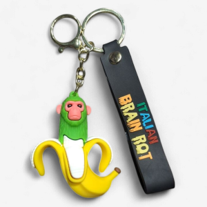 Italian Brainrot Keychain Banana Monkey