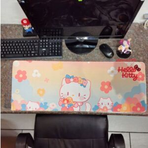 Hello Kitty Desk Pad Cats x Flowers